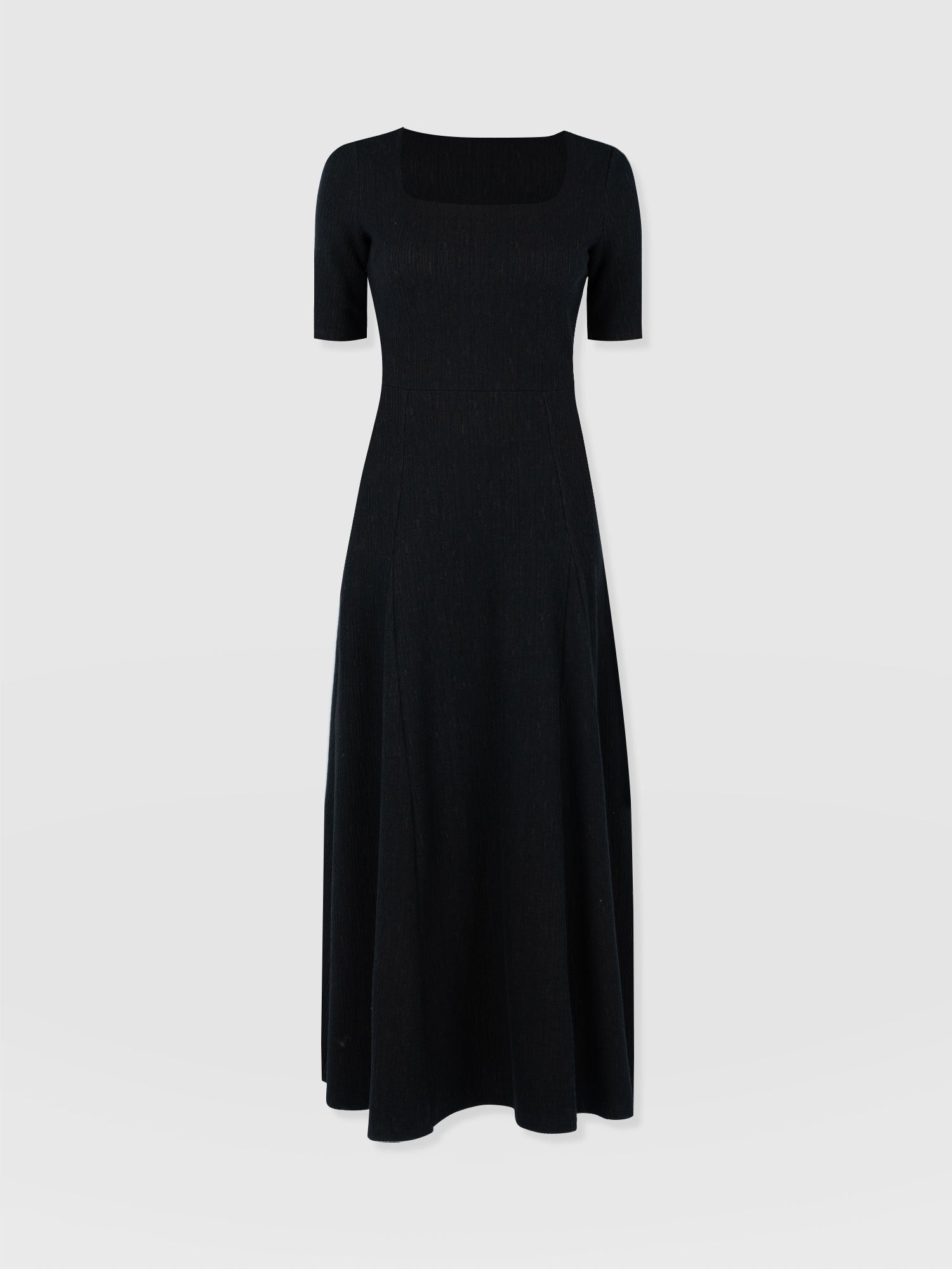 Akia Short Sleeve Dress - Black Textured - Women's Dresss | Saint + Sofia® USA